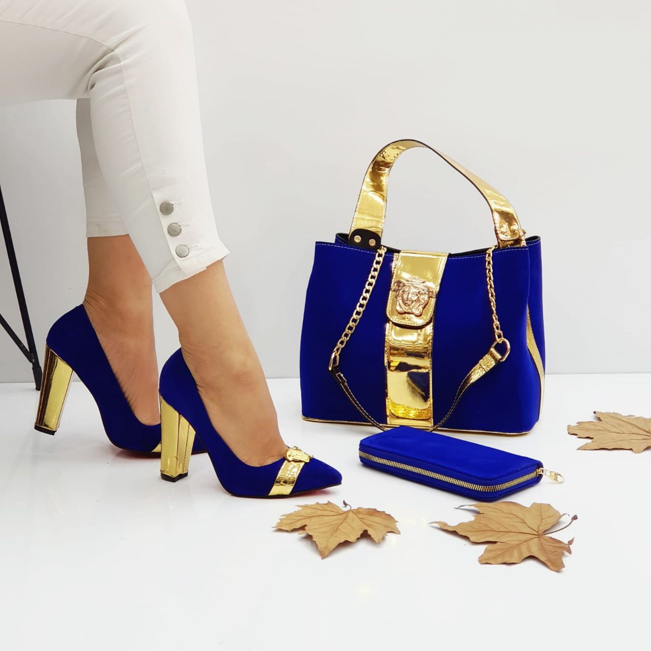 New season versaca heeled shoes bag set