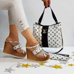 LV transparent covered heeled shoes set