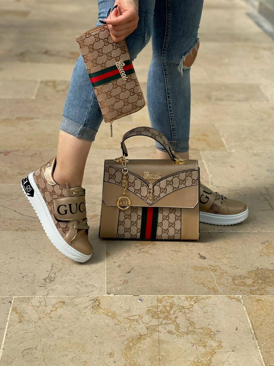 GG sneakers and bag combination set