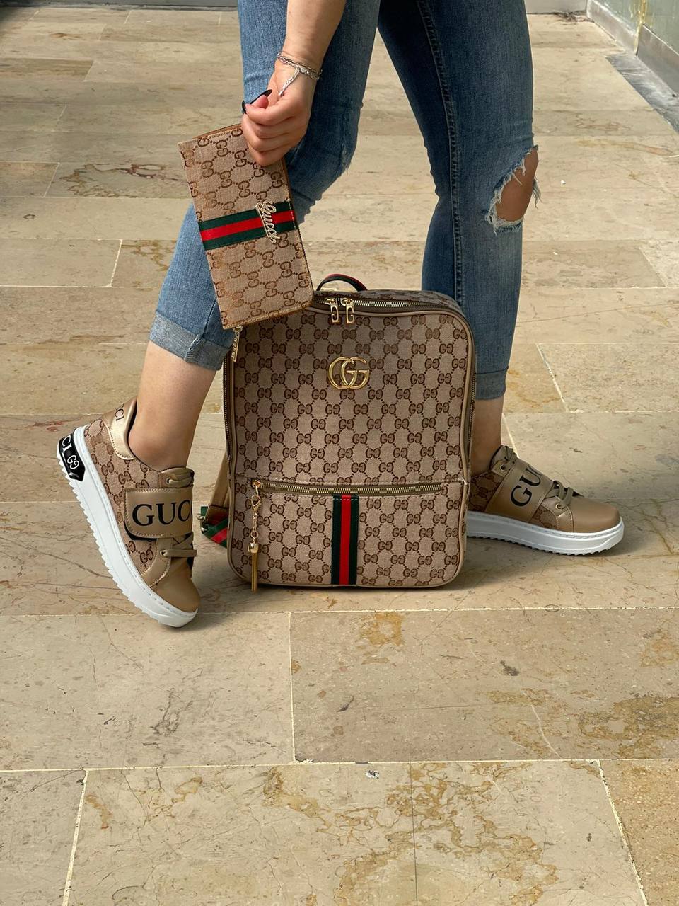 GG sneakers and bag combination set