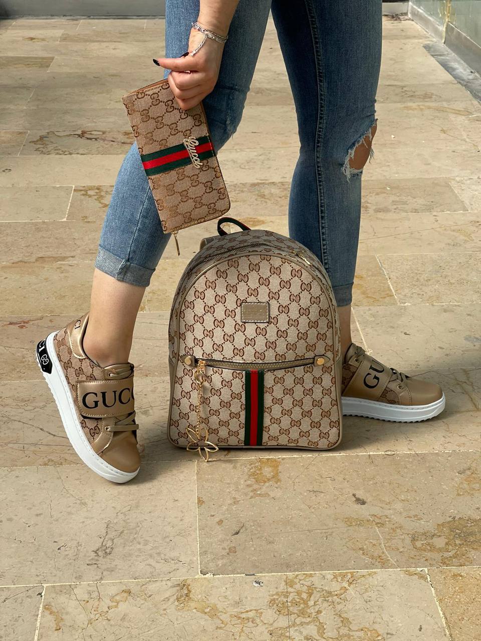 GG sneakers and bag combination set