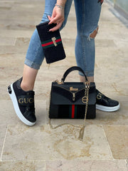 Sneaker bag set with GG written on the band