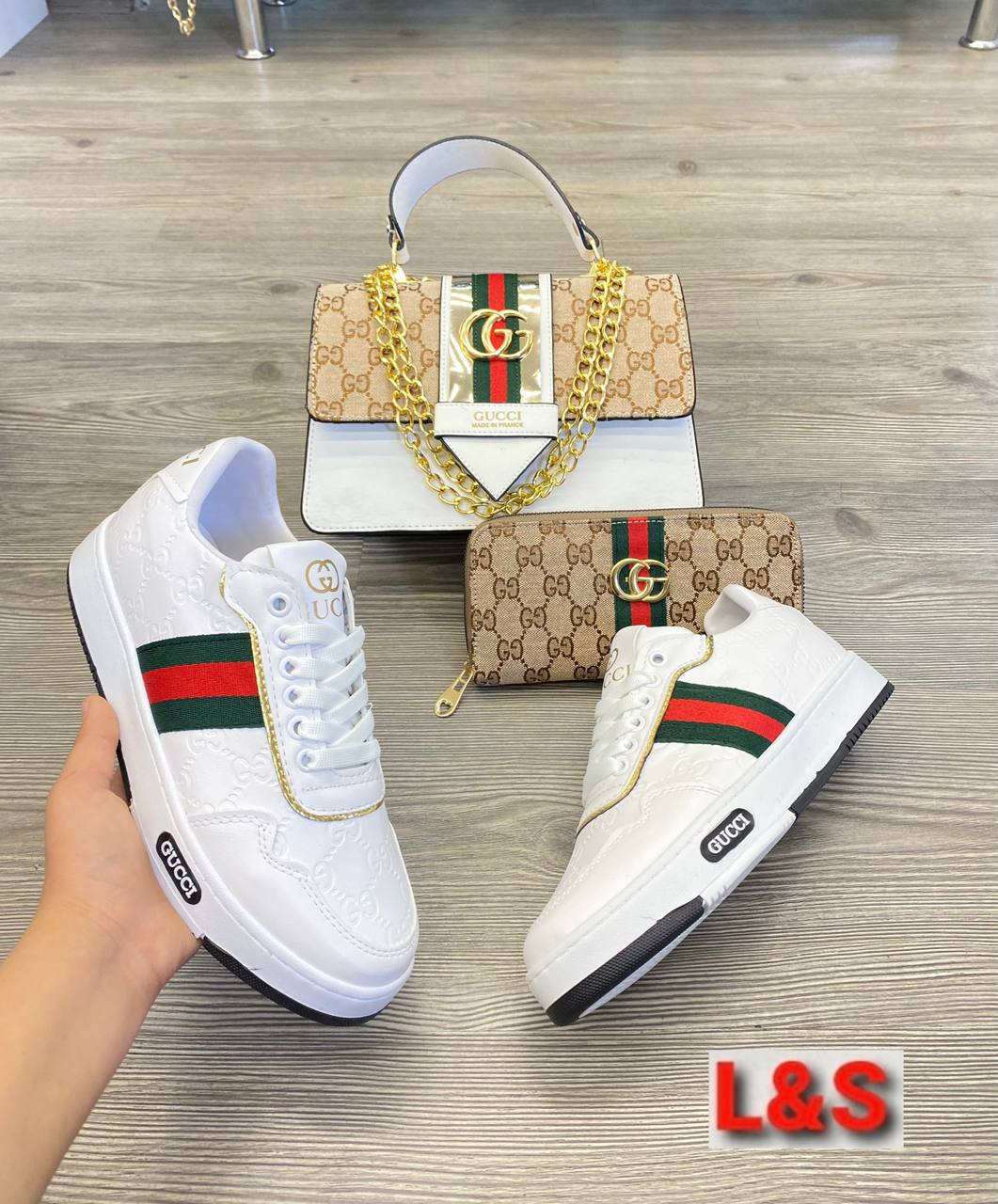 New season GG sneakers bag wallet set