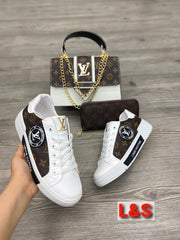 Sneaker bag set with LV logo on it