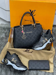 side zipper LV shoe bag set