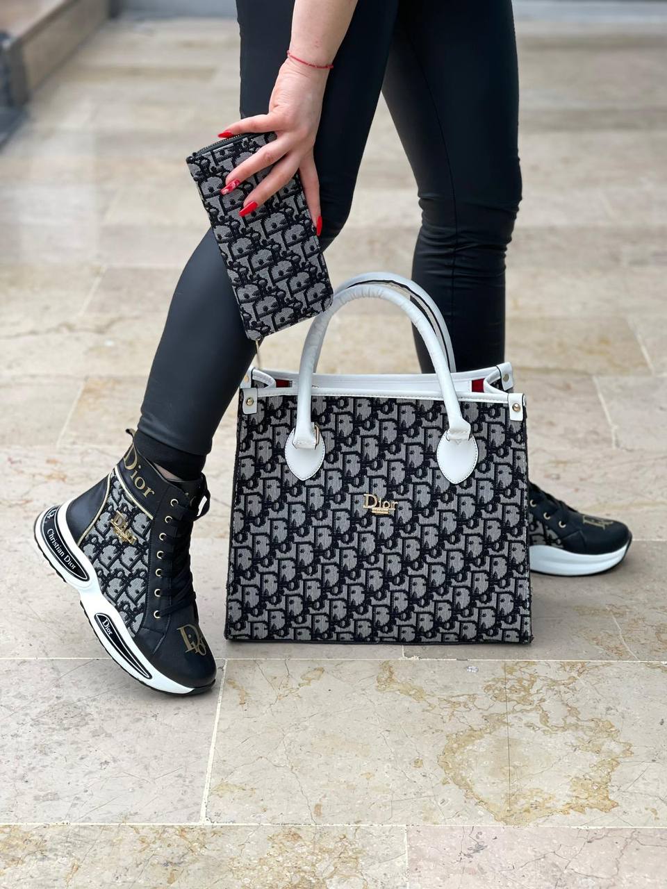 boot style sneaker bag and wallet set