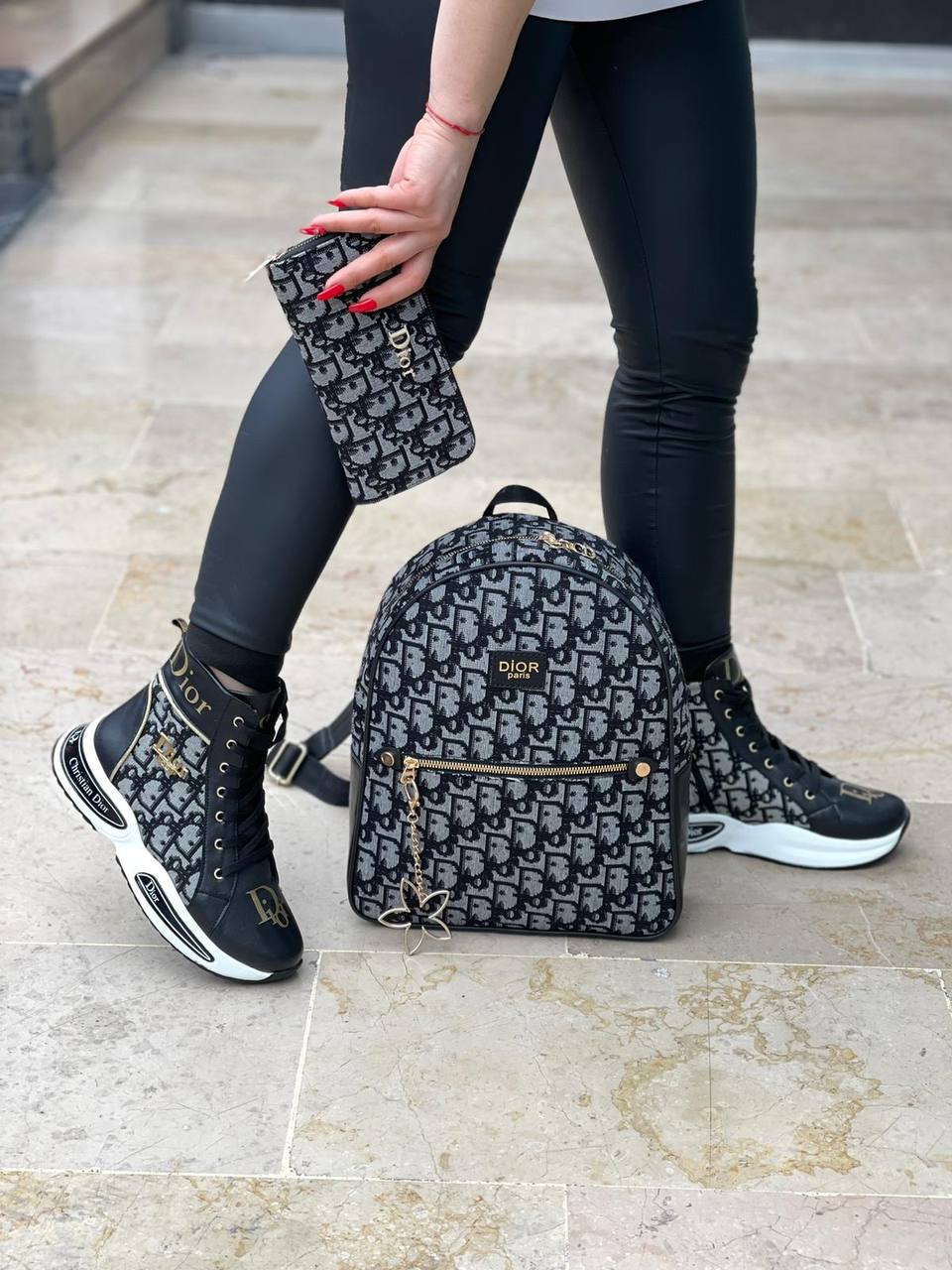 boot style sneaker bag and wallet set